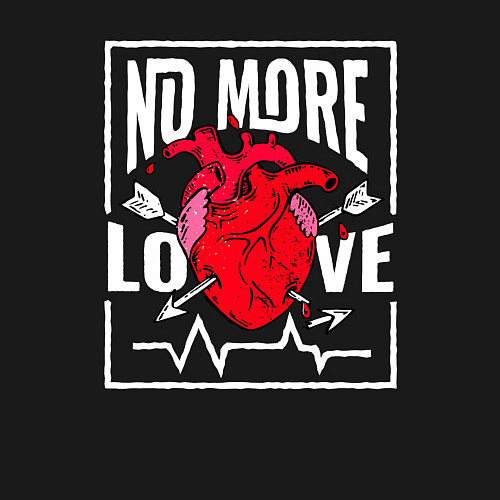 Мужской свитшот Больше никакой любви в сердце / Черный – фото 3