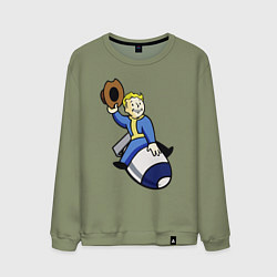 Свитшот хлопковый мужской Vault boy - bomb rider, цвет: авокадо