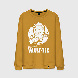 Свитшот хлопковый мужской Vault boy - join the vault tec, цвет: горчичный