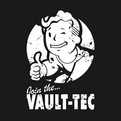 Мужской свитшот Vault boy - join the vault tec / Черный – фото 3
