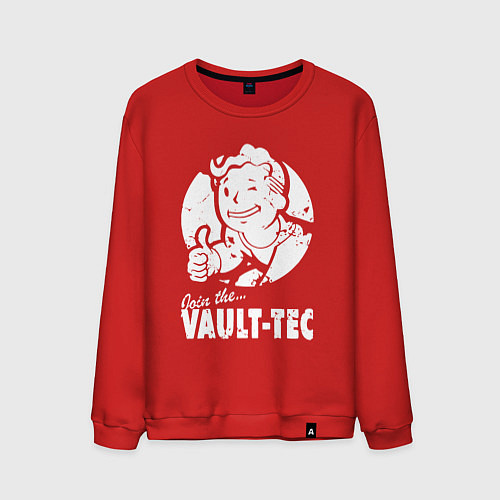 Мужской свитшот Vault boy - join the vault tec / Красный – фото 1