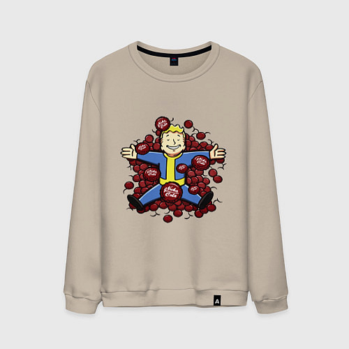 Мужской свитшот Vault boy caps / Миндальный – фото 1