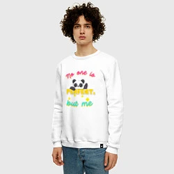 Свитшот хлопковый мужской Панда - совершенство, цвет: белый — фото 2