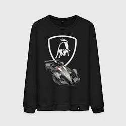Свитшот хлопковый мужской Lamborghini F1 - Italy, цвет: черный