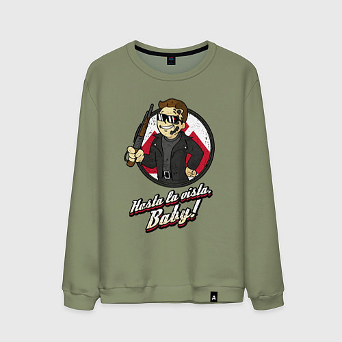 Мужской свитшот Vault boy - terminator / Авокадо – фото 1