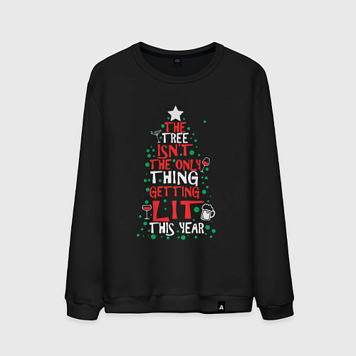 Мужской свитшот Ёлка не единственное что зажжётся в 2023 / Черный – фото 1