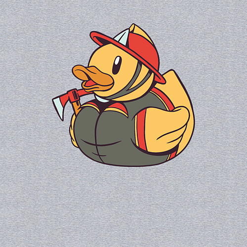 Мужской свитшот Резиновая утка пожарный / Меланж – фото 3