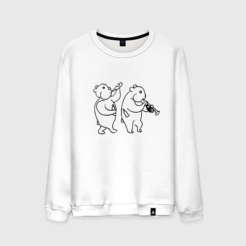 Мужской свитшот Хомяки весельчаки / Белый – фото 1
