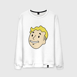 Свитшот хлопковый мужской Vault boy head, цвет: белый