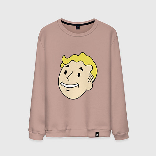 Мужской свитшот Vault boy head / Пыльно-розовый – фото 1