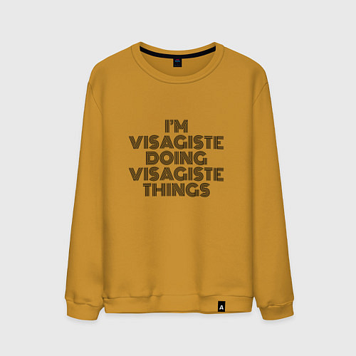 Мужской свитшот Im visagiste doing visagiste things vintage / Горчичный – фото 1