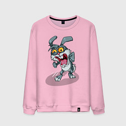 Свитшот хлопковый мужской Безумный кролик, цвет: светло-розовый