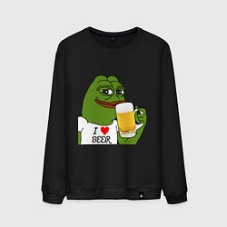 Свитшот хлопковый мужской Drink Pepe, цвет: черный