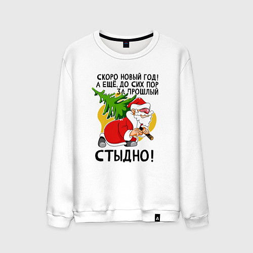 Мужской свитшот За прошлый нг стыдно / Белый – фото 1