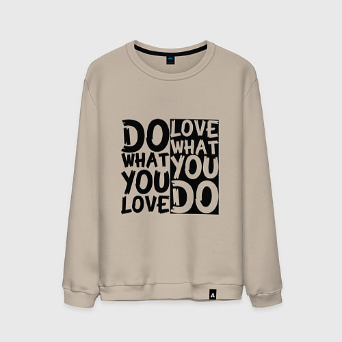 Мужской свитшот Do what you love love what you do / Миндальный – фото 1