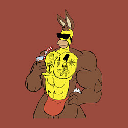 Свитшот хлопковый мужской Homer Simpson - mighty rabbit, цвет: кирпичный — фото 2