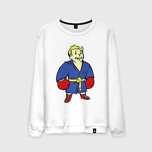 Мужской свитшот Vault boy - boxer / Белый – фото 1