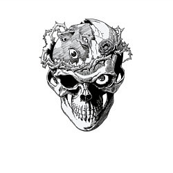 Свитшот хлопковый мужской Рыцарь - череп, цвет: белый — фото 2