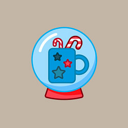 Свитшот хлопковый мужской Зимний сладкий горячий напиток, чашка и карамель, цвет: миндальный — фото 2