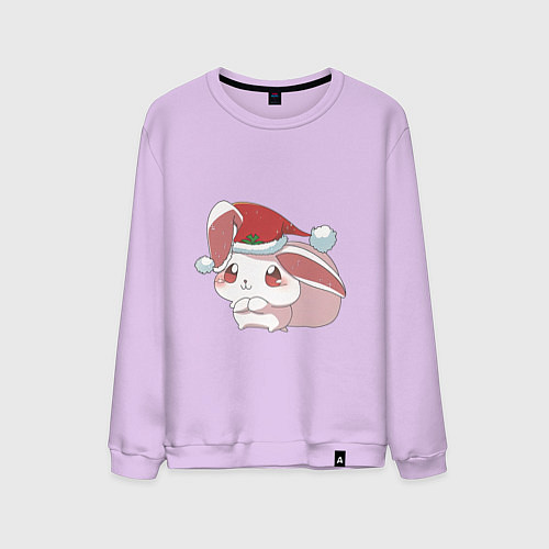 Мужской свитшот Праздничный кролик / Лаванда – фото 1