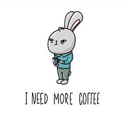 Свитшот хлопковый мужской I need more coffee, цвет: белый — фото 2