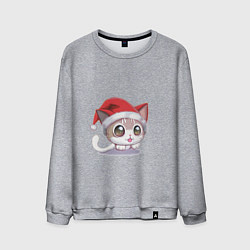 Мужской свитшот Новогодний Аниме-Кот