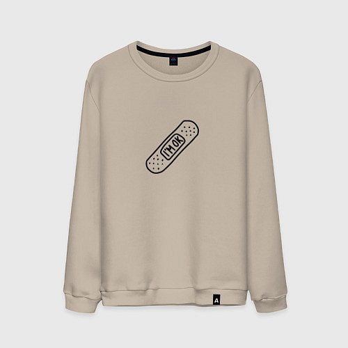 Мужской свитшот Пластырь Im ok / Миндальный – фото 1