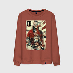 Свитшот хлопковый мужской Том Харди - кинозвезда, цвет: кирпичный