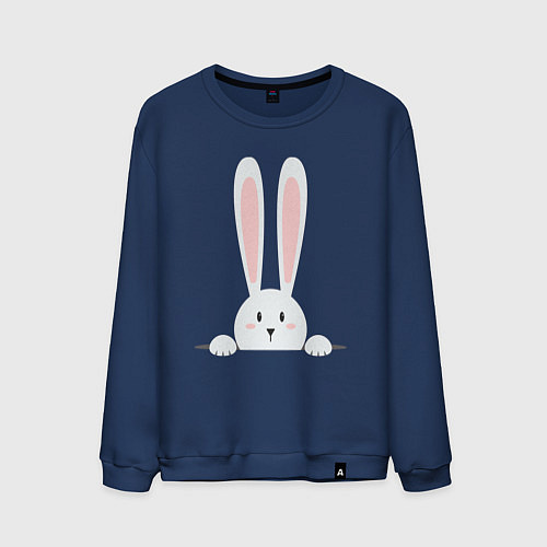 Мужской свитшот Скандинавский заяц / Тёмно-синий – фото 1