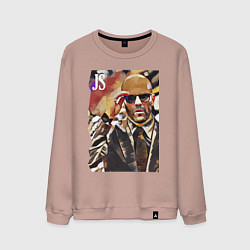 Свитшот хлопковый мужской Jason Statham - кинозвезда, цвет: пыльно-розовый