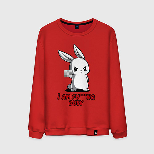 Мужской свитшот Я чертовски занят / Красный – фото 1