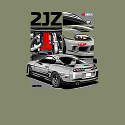 Свитшот хлопковый мужской Toyota Supra mk4 2JZ, цвет: авокадо — фото 2