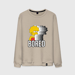 Свитшот хлопковый мужской Лиза Симпсон - bored, цвет: миндальный