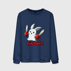 Свитшот хлопковый мужской Rabbit run away, цвет: тёмно-синий
