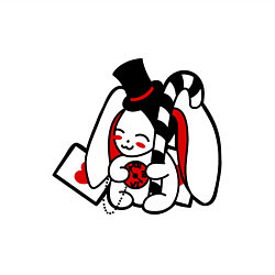 Свитшот хлопковый мужской Кролик с часами, цвет: белый — фото 2