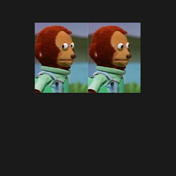 Свитшот хлопковый мужской Мем с обезьяной, цвет: черный — фото 2