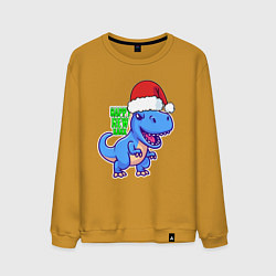 Свитшот хлопковый мужской Happy new rarr, цвет: горчичный