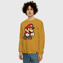 Свитшот хлопковый мужской Классический Марио, цвет: горчичный — фото 2