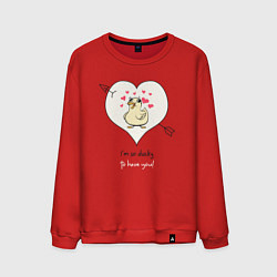 Свитшот хлопковый мужской Im so ducky to have you, цвет: красный