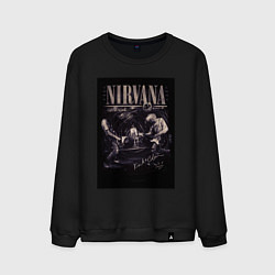 Свитшот хлопковый мужской Nirvana live, цвет: черный