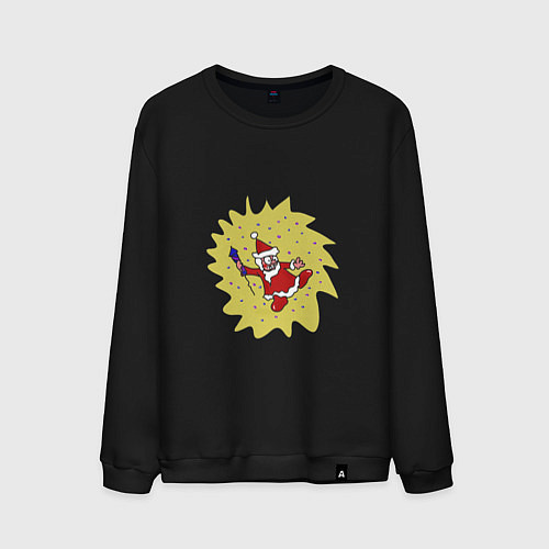 Мужской свитшот Уходи старый год / Черный – фото 1