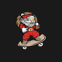 Свитшот хлопковый мужской Санта на скейте с подарками, цвет: черный — фото 2