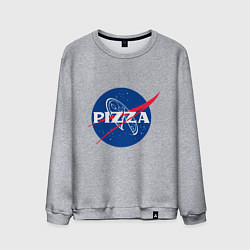 Свитшот хлопковый мужской Nasa - pizza, цвет: меланж