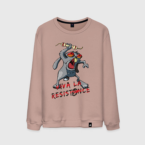 Мужской свитшот La resistance / Пыльно-розовый – фото 1
