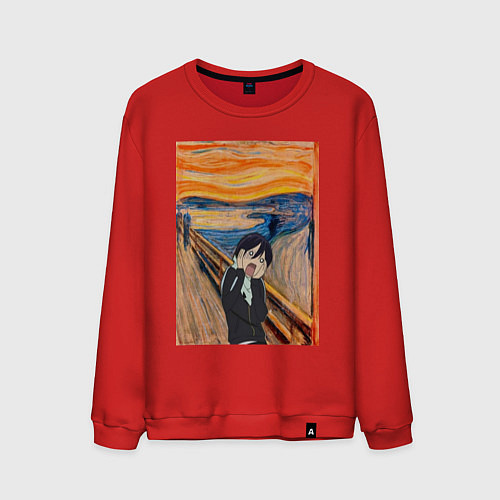 Мужской свитшот Крик бездомный Бог / Красный – фото 1