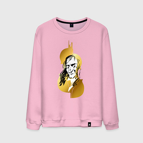 Мужской свитшот Золотая скрипка Паганини / Светло-розовый – фото 1