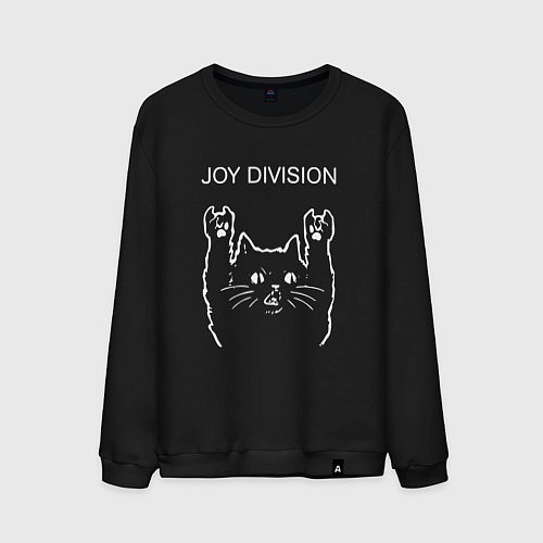 Мужской свитшот Joy Division рок кот / Черный – фото 1