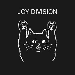 Свитшот хлопковый мужской Joy Division рок кот, цвет: черный — фото 2