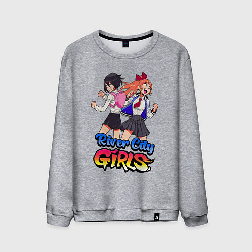 Мужской свитшот River city girls - fighting / Меланж – фото 1