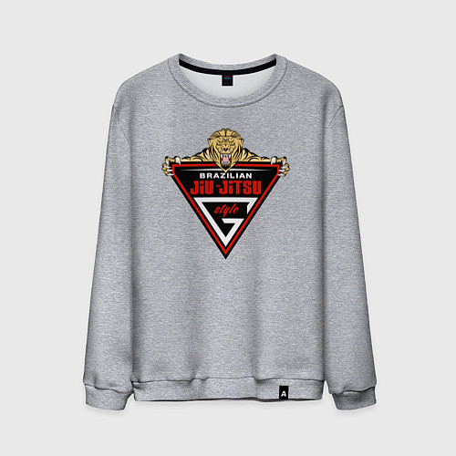 Мужской свитшот Лев борец / Меланж – фото 1